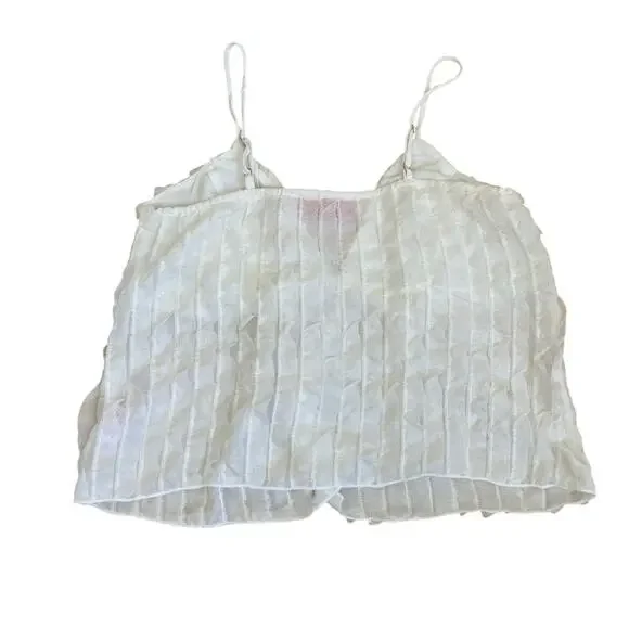 Lisa Say Gah Sz S Ivy Top Vanilla Ruffle Tank Top - Picture 11 of 16